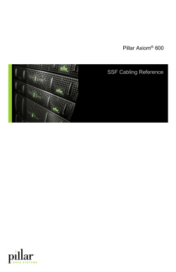 Pillar Axiom&reg; 600 SSF Cabling Reference