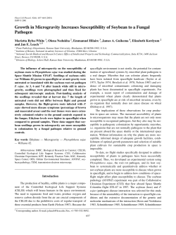 Growth in Microgravity Increases Susceptibility of Soybean to a