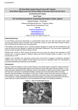 The Tank Revolving Scheme - 6th Rural Water Supply Network Forum