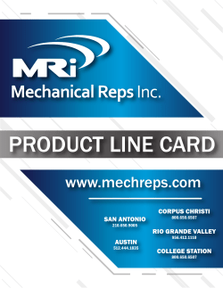 product line card - Mechanical Reps Inc.