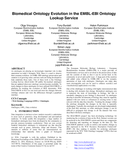 Biomedical Ontology Evolution in the EMBL