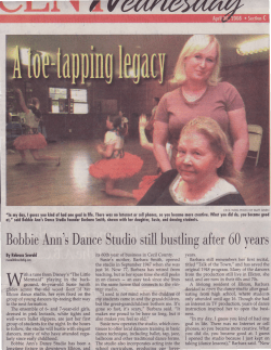 Cecil Whig article - Bobbie Ann`s Dance Studio