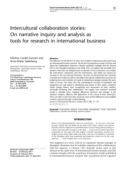Intercultural collaboration stories: On narrative inquiry and analysis