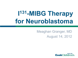 I -MIBG Therapy for Neuroblastoma