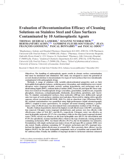 Evaluation of Decontamination Efficacy of Cleaning Solutions on