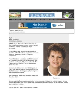 SAINT JOHN - When Pat Johnson first stepped foot into a