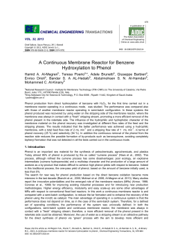 A Continuous Membrane Reactor for Benzene Hydroxylation