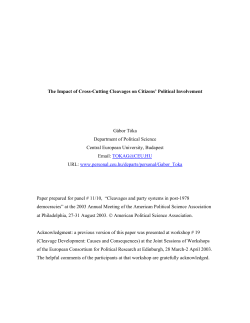 The Impact of Cross-Cutting Cleavages on Citizens` Political