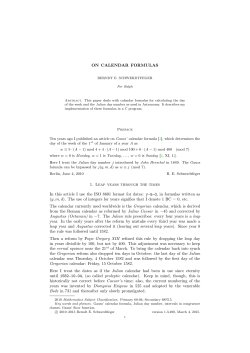 On Calendar Formulas - Berndt Schwerdtfeger