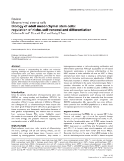Biology of adult mesenchymal stem cells: regulation of niche, self
