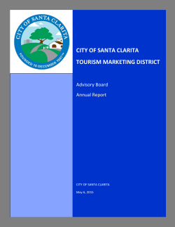 CITY OF SANTA CLARITA TOURISM MARKETING DISTRICT