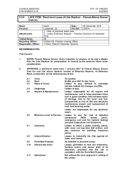 Short-term Lease of Litis Stadium &ndash; Floreat Athena