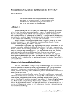 Transcendence, Survival, and UU Religion in the 21st Century