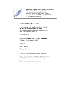 High suburban fertility: Evidence from four Northern European