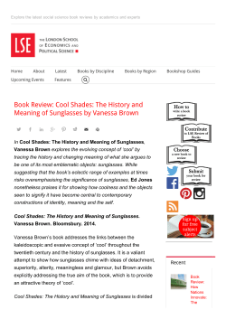 Book Review: Cool Shades: The History and Meaning of