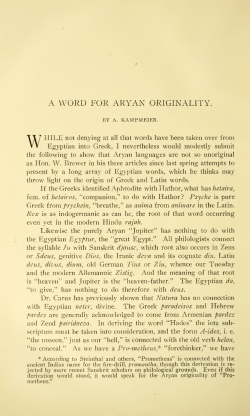 A Word for Aryan Originality.