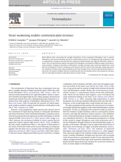 Strain weakening enables continental plate tectonics