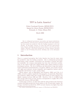 TFP in Latin America&lowast;