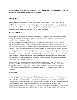 Personally Identifiable Information