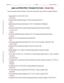 Japan and World War II: Decipher the Code