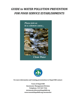 Guide to Water Pollution Prevention for Food Service Establishments