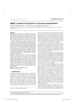 MeSH: a window into full text for document summarization