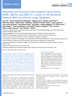 Mutations and Variants in the Cohesion Factor Genes