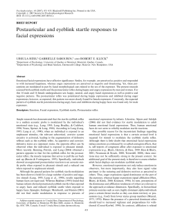 Postauricular and eyeblink startle responses to facial expressions
