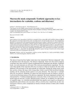Macrocyclic musk compounds - Journal of the Indian Institute of