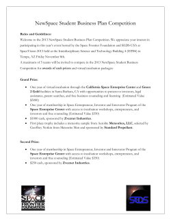 2013 NewSpace Student Business Plan Competition Rules