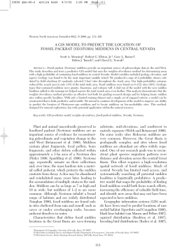 A GIS model to predict the location of fossil packrat (Neotoma)