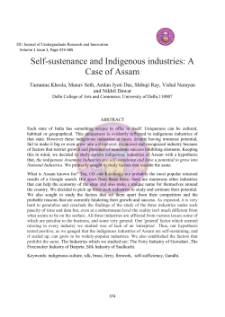Self-sustenance and Indigenous industries: A Case - DU E