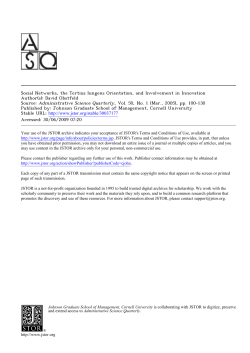 Social Networks, the Tertius Iungens Orientation, and Involvement in