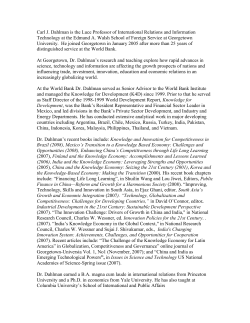 Carl Dahlman, a Colombian, is Program Manager