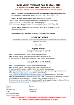BLIND VISION PROGRAM: April 27-‐May 1