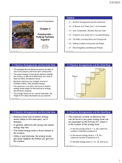 Chapter 3 Compounds&mdash; Putting Particles Together Outline