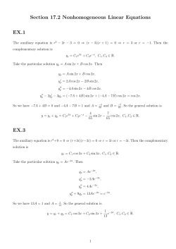 Section 17.2 Nonhomogeneous Linear Equations EX.1 EX.3