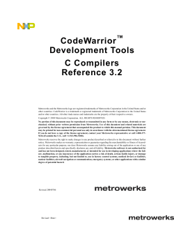CodeWarrior &trade; Development Tools C Compilers Reference 3.2