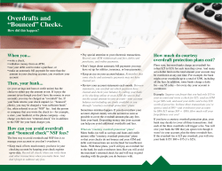 Overdrafts and &ldquo;Bounced&rdquo; Checks.