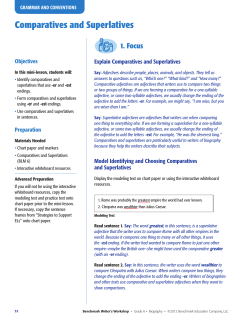 Comparatives and Superlatives