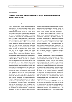 Farewell to a Myth. On Close Relationships between Modernism