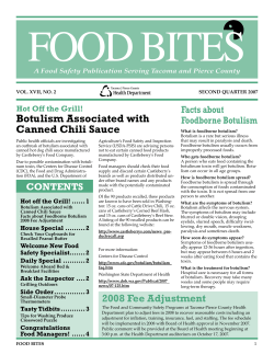 Botulism Associated with Canned Chili Sauce