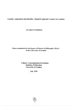 Gender, migration and identity: Spanish migrant women in London