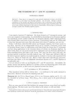 THE SYMBIOSIS OF C∗- AND W∗-ALGEBRAS 1. Introduction I was
