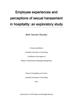 Employee experiences and perceptions of sexual harassment in