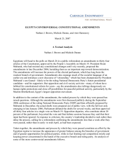 Egypt`s Controversial Constitutional Amendments