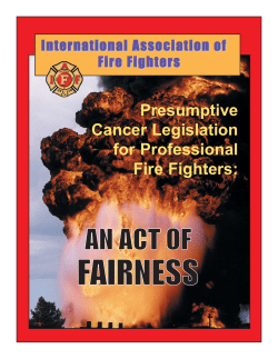 Presumptive Cancer Legislation for Professional Fire Fighters