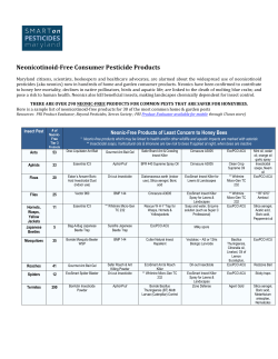 Neonicotinoid-Free Consumer Pesticide Products