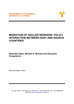MIGRATION OF SKILLED WORKERS: POLICY INTERACTION