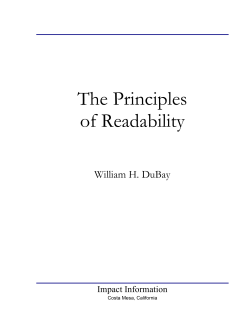 Principles of Readability